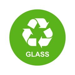 Recycle symbol for glass waste