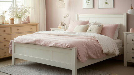 Nordic Inspired Pastel Pink Bedroom Design