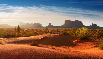 Arizona desert landscape background, natural arid dry land