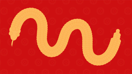 Fototapeta premium Red festive Year of the snake vector illustration background