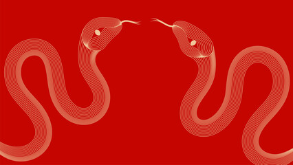 Red festive Year of the snake vector illustration background