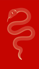 Fototapeta premium Red festive Year of the snake vector illustration background
