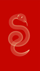 Red festive Year of the snake vector illustration background
