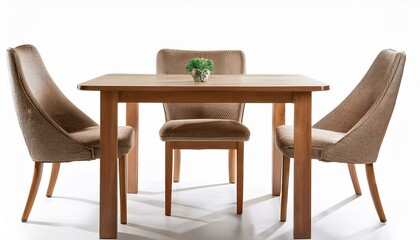 Dinning furniture set chair table room on isolated white background