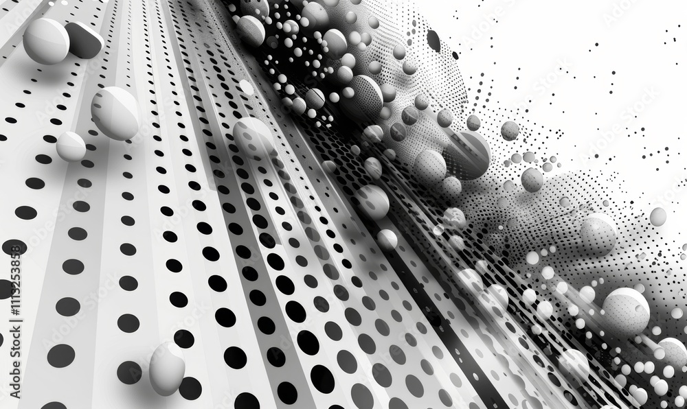 Poster minimalist abstract geometric white grey gradient background with halftone dots light overlay and sh