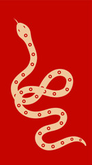 Red vector snake year illustration