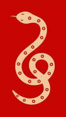 Red vector snake year illustration