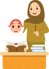 Illustration of Teacher with Students