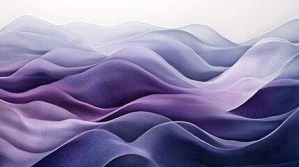Obraz premium Abstract Purple Waves Digital Landscape Art