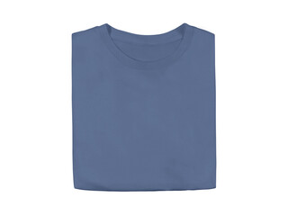 Indigo Blue colour blank fashion folded tee front mockup template