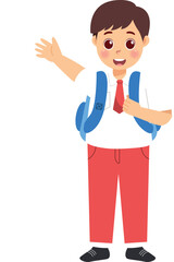 Illustration of Cheerful Student 