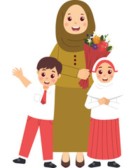 Illustration of Teacher with Students