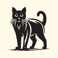 Obraz premium cat silhouette vector, cat logo silhouette vector.