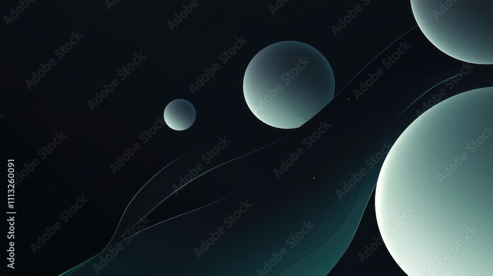 Poster minimalistic graphic visual mockup showcasing clean design elements on dark background