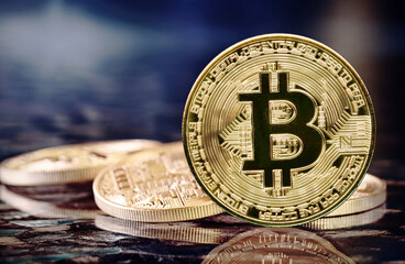 The Future of Finance: Stunning Golden Bitcoin Radiating Wealth and Opportunity