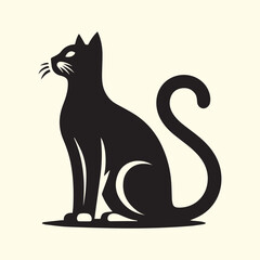 cat silhouette vector, cat logo silhouette vector.