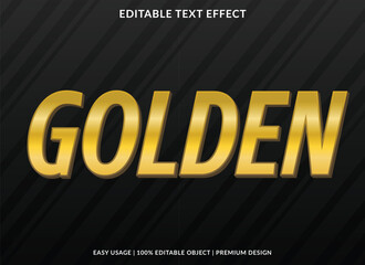 golden text effect template design with modern and abstract style use for business logo and brand
