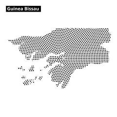 Unique dotted representation of Guinea Bissau highlighting its geographical features © puruan