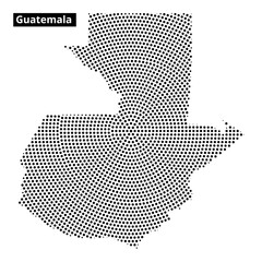 Guatemala map design with dotted pattern showcasing national shape and borders