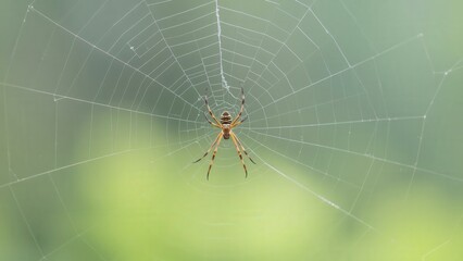 Captivating Spider Web with Golden Spider: Perfect for Nature Photography, Wall Art, and Educational Materials