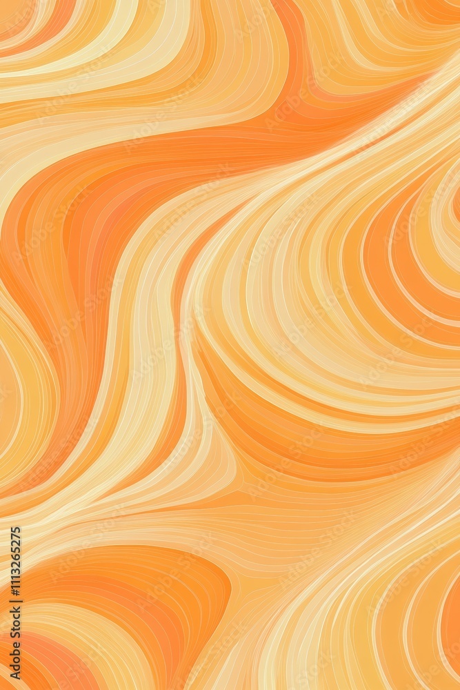 Poster abstract wavy line pattern background in peach and orange colors