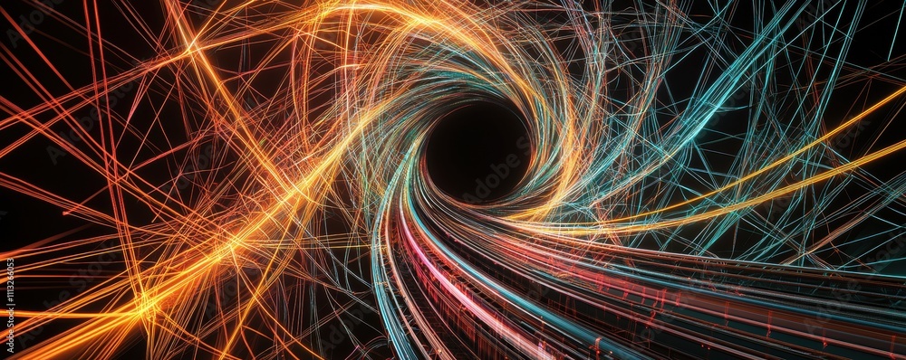 Aufkleber a mesmerizing swirl of vibrant lines converges into a dark center, evoking a sense of motion and dep