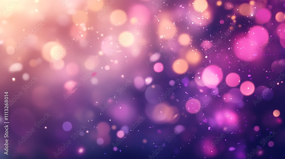 Poster abstract background with bokeh defocused lights and stars. 3d rendering - generated ai