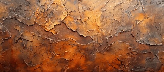 Fototapeta premium Antique Brown Orange Textured Stucco Wall Background with Grunge Concrete Surface and Rustic Vintage Paint