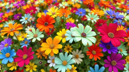 Vibrant Wildflower Meadow: Perfect for Wall Art, Backgrounds, and Nature Lovers - Brighten Your Space with This Colorful Flower Field