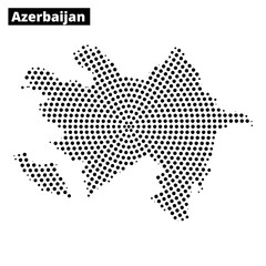 Detailed dot pattern map of Azerbaijan showcasing geographical features and borders