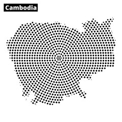 Detailed dot map representation of Cambodia showcasing its geographic features