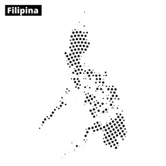 Filipina map illustration showcasing the geographical outline of the Philippines