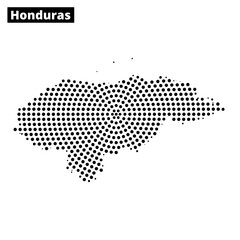 Map outline of Honduras with dot pattern highlighting the country’s shape