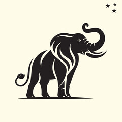 Obraz premium black elephant silhouette vector, Elephant logo silhouette vector.