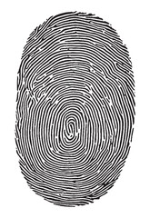 fingerprint on white