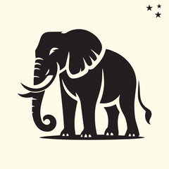 Fototapeta premium black elephant silhouette vector, Elephant logo silhouette vector.