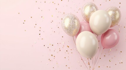 Pink and Gold Balloons Celebration