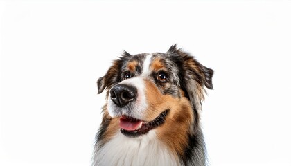 Australian Shepherd dog on isolated white background