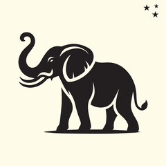 Fototapeta premium black elephant silhouette vector, Elephant logo silhouette vector.