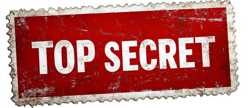 red vintage distressed top secret stamp seal label - Powered by Adobe