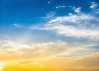 Obraz premium Clear Blue Sky Background With A Few Thin Wispy Clouds