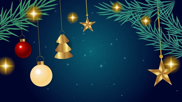 elegant festive design background featuring ornaments and christmas decoration seamless 4k video background motion pop art design