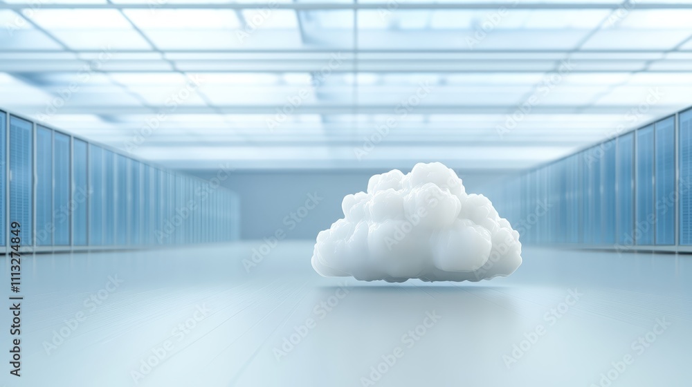 Poster cloud computing infrastructure, servers, network and storage in hightech data center