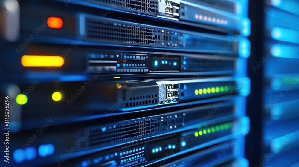 Poster powerful server infrastructure, ensuring seamless data center operations for enhanced network perfor