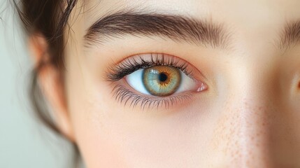 Close-up of a Young Woman's Eyes Realism Portrait Soft Light Texture