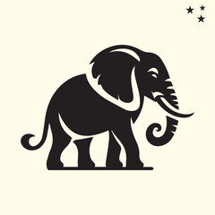 Obraz premium black elephant silhouette vector, Elephant logo silhouette vector.