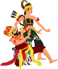 Illustration of Traditional Couple Dance