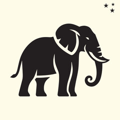 Obraz premium black elephant silhouette vector, Elephant logo silhouette vector.