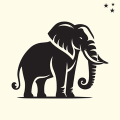Obraz premium black elephant silhouette vector, Elephant logo silhouette vector.