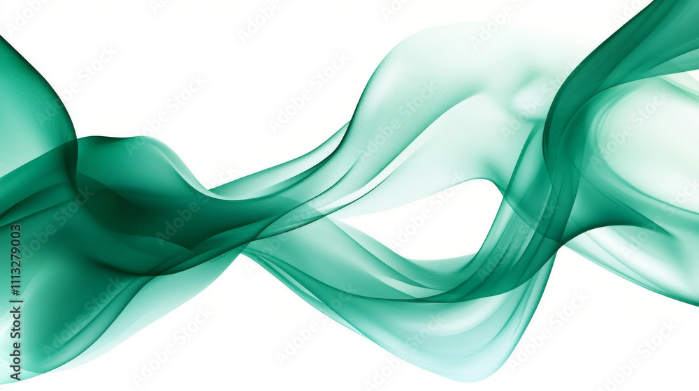 Poster green drapery silk fabric luxury background. wavy abstract satin cloth vector texture pattern. smoot